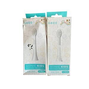 Ordo - Kids Rechargeable Sonic Toothbrush Heads - White - 4 Pack Lot of 2 NWT